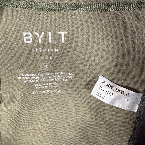 BYLT Premium Jogger Men Size XL Olive Green Drawstring Elastic Waist Pockets - Picture 7 of 11
